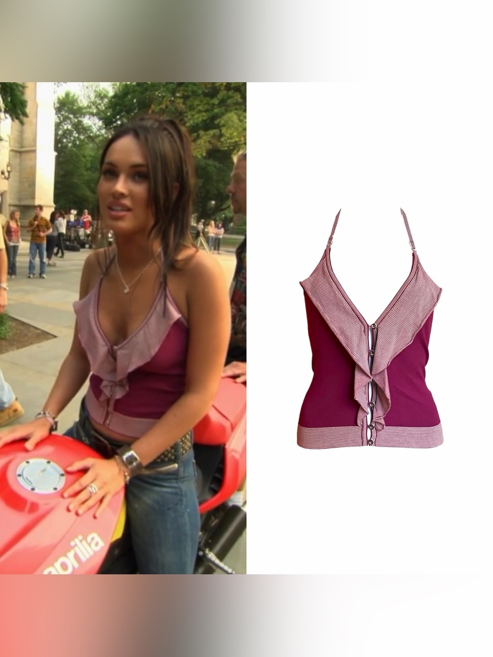 D&G Ruffle Halter Crop Top - As Seen On Megan Fox (Transformers)